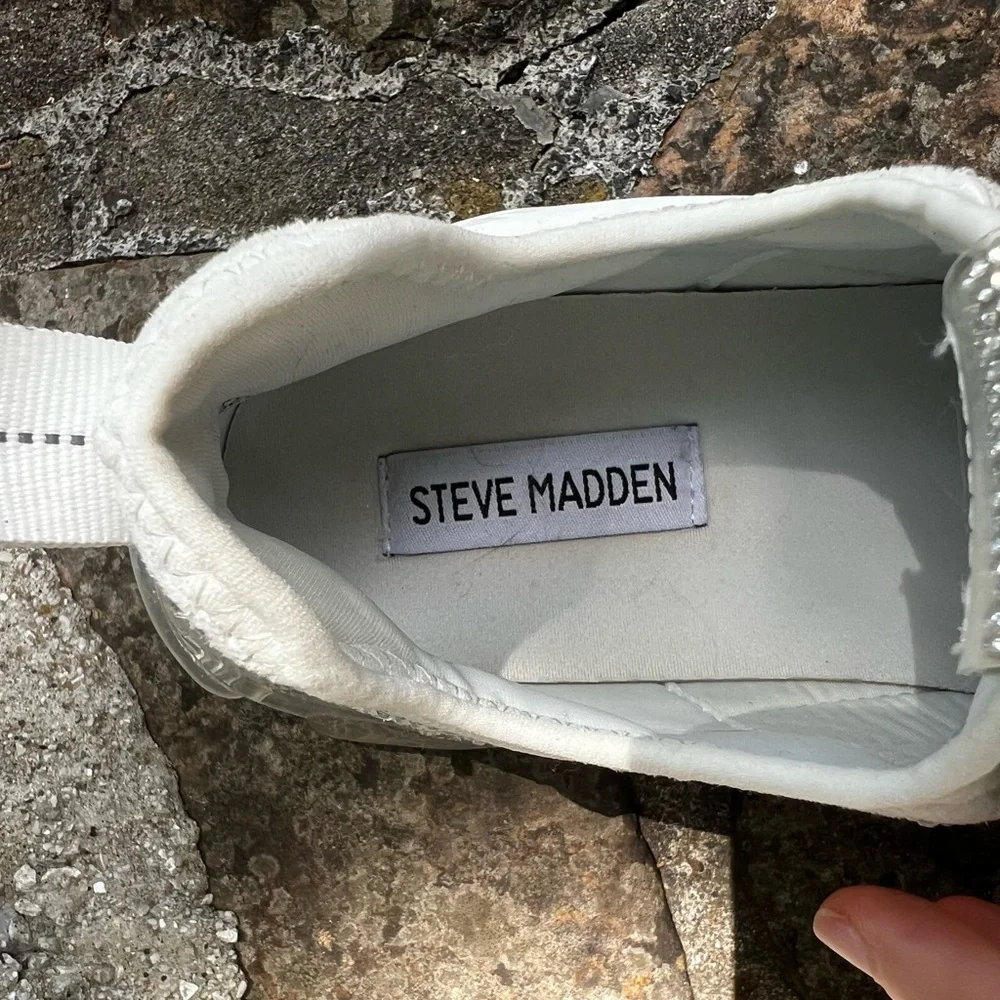Steve Madden Maxima-R Shimmering White Sneakers - Picture 9 of 10